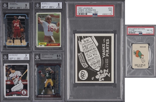 1924-2011 Topps and Assorted Brands Multi-Sports Graded Collection (5 Different) Including Cobb, Trout, Montana and James